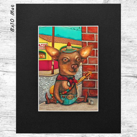 Peechee The Chihuahua (Matted) Art Print 5x7