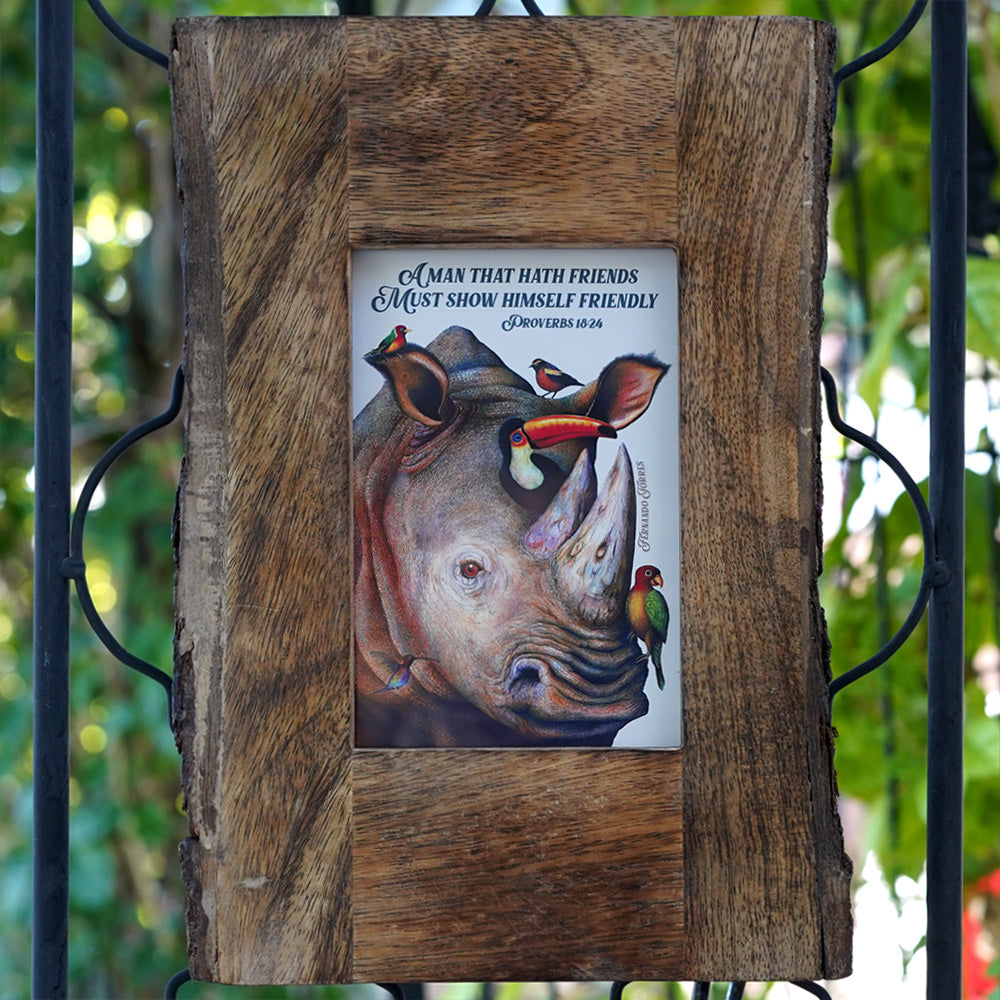 Friendly Rhino Art 4"x 6"
