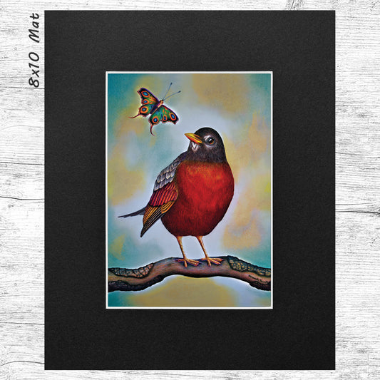 The Robin (Matted) Art Print 5x7